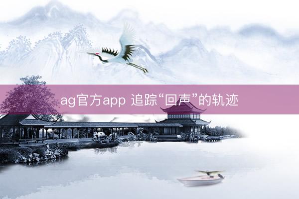 ag官方app 追踪“回声”的轨迹